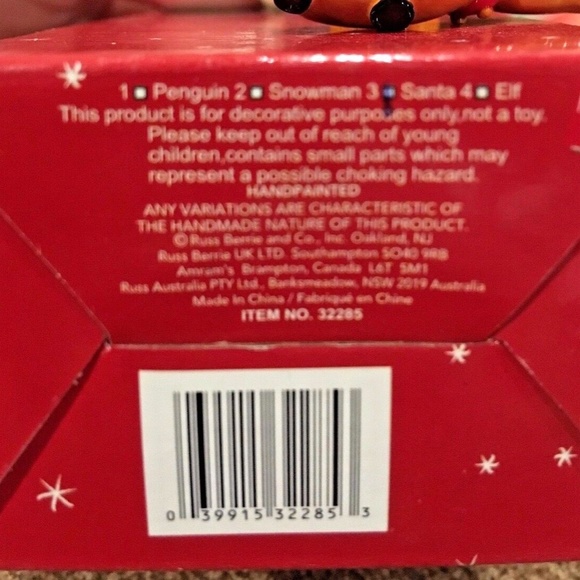 Skribbles Swinging Holiday Character Ornament Santa Reindeer Star Russ Handpaint - Picture 5 of 6